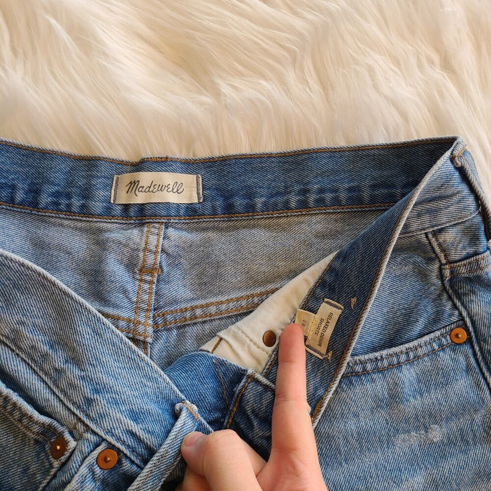 Madewell Relaxed Denim Shorts 28 Ripped Edition Homecrest Wash Jean Short Boho - Picture 3 of 4